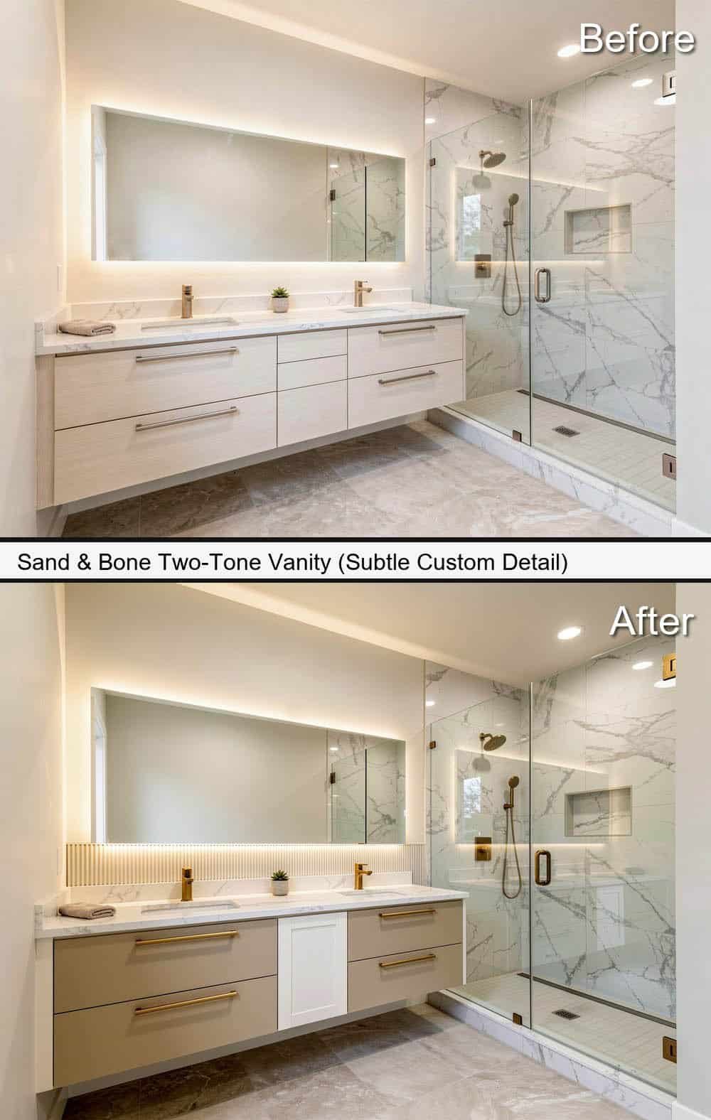 Sand & Bone Two-Tone Vanity (Subtle Custom Detail)