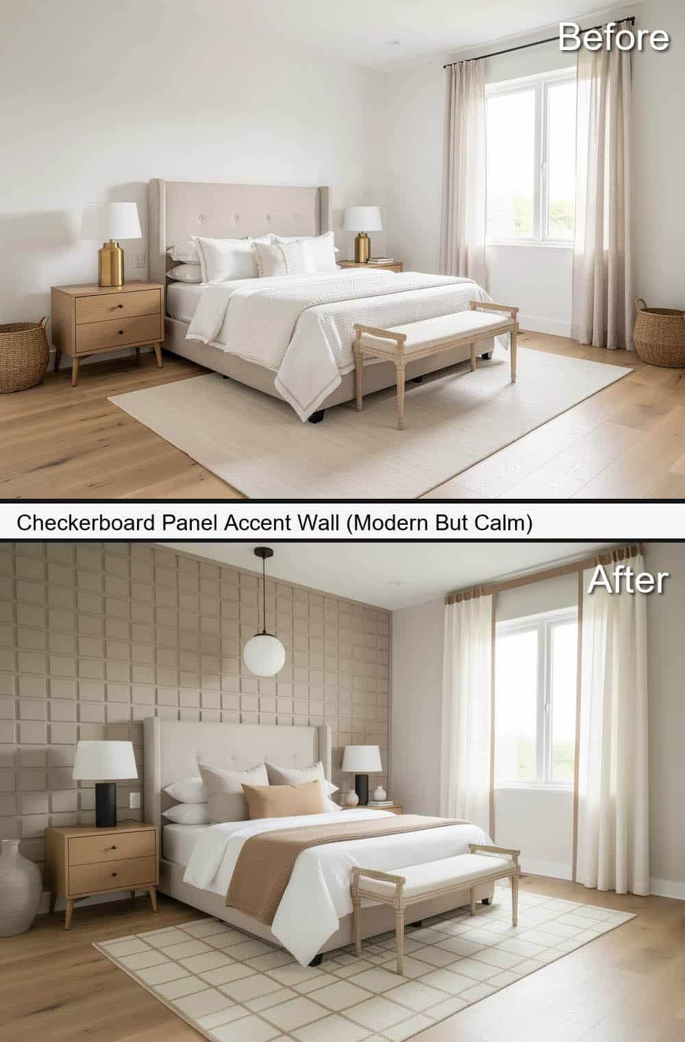 Checkerboard Panel Accent-Wall (Modern But Calm)&nbsp;