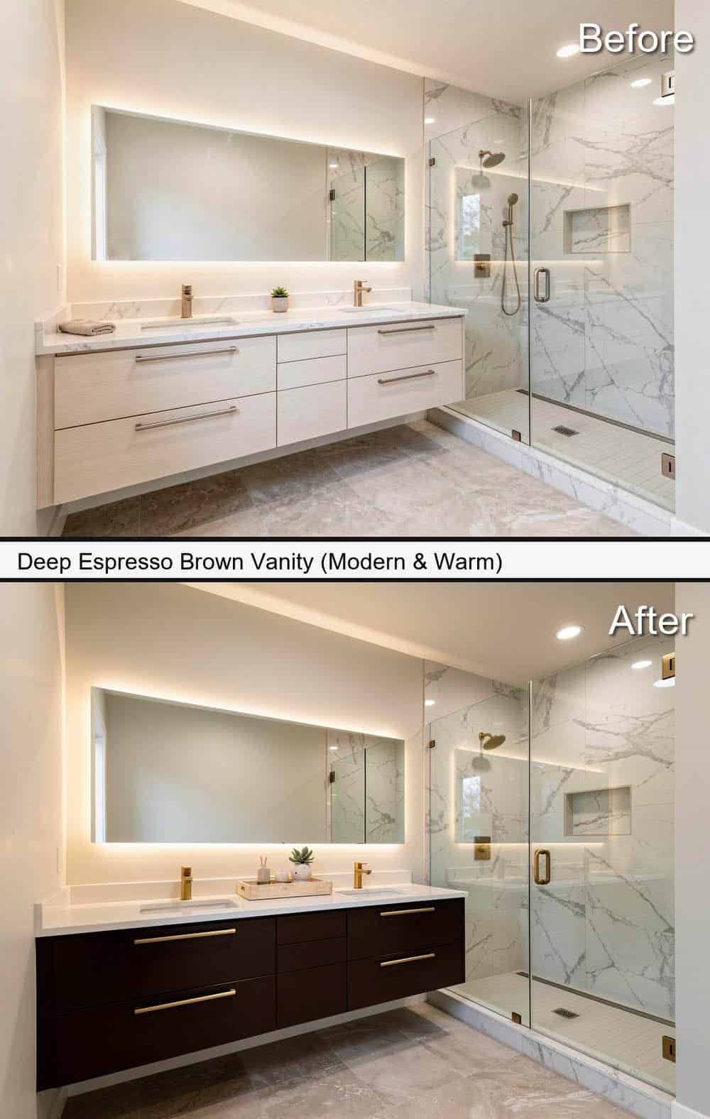 Deep Espresso Brown Vanity (Modern & Warm)