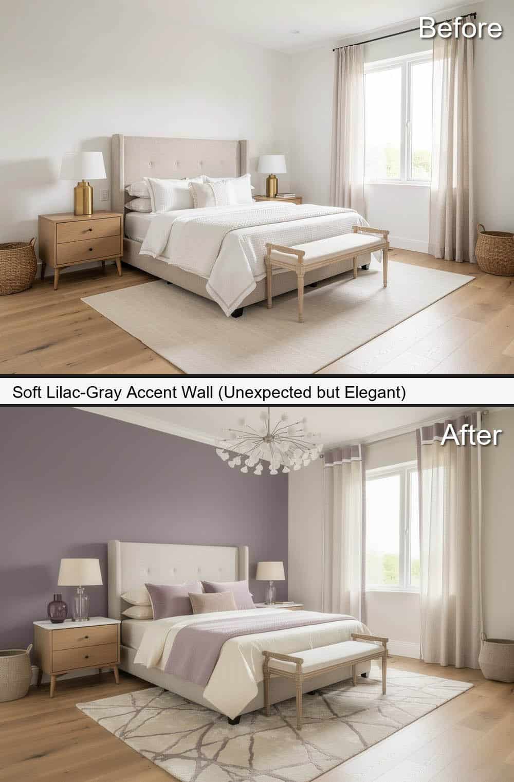 Soft Lilac-Gray Accent-Wall (Unexpected but Elegant)&nbsp;