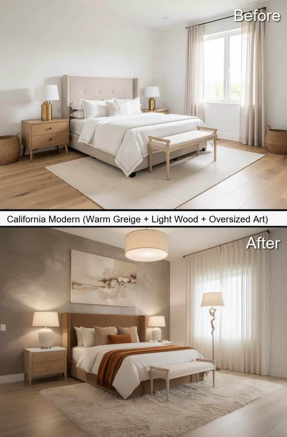 California Modern (Warm Greige + Light Wood + Oversized Art)&nbsp;