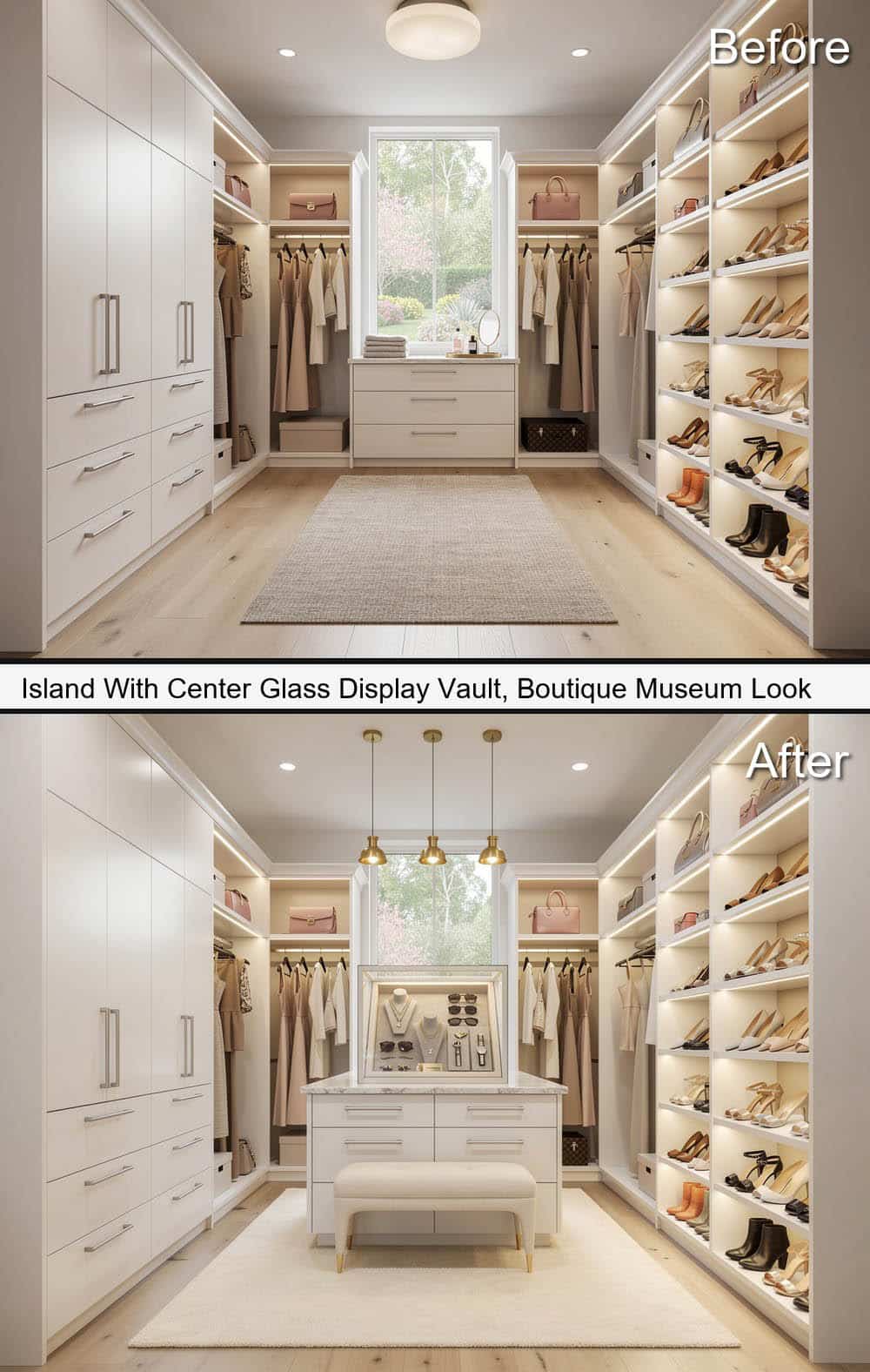 Island with Center Glass Display Vault, with a Boutique Museum Look