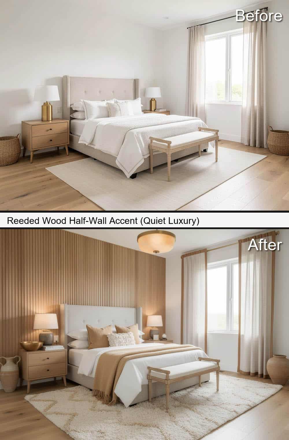 Reeded Wood Half-Wall Accent (Quiet Luxury)&nbsp;