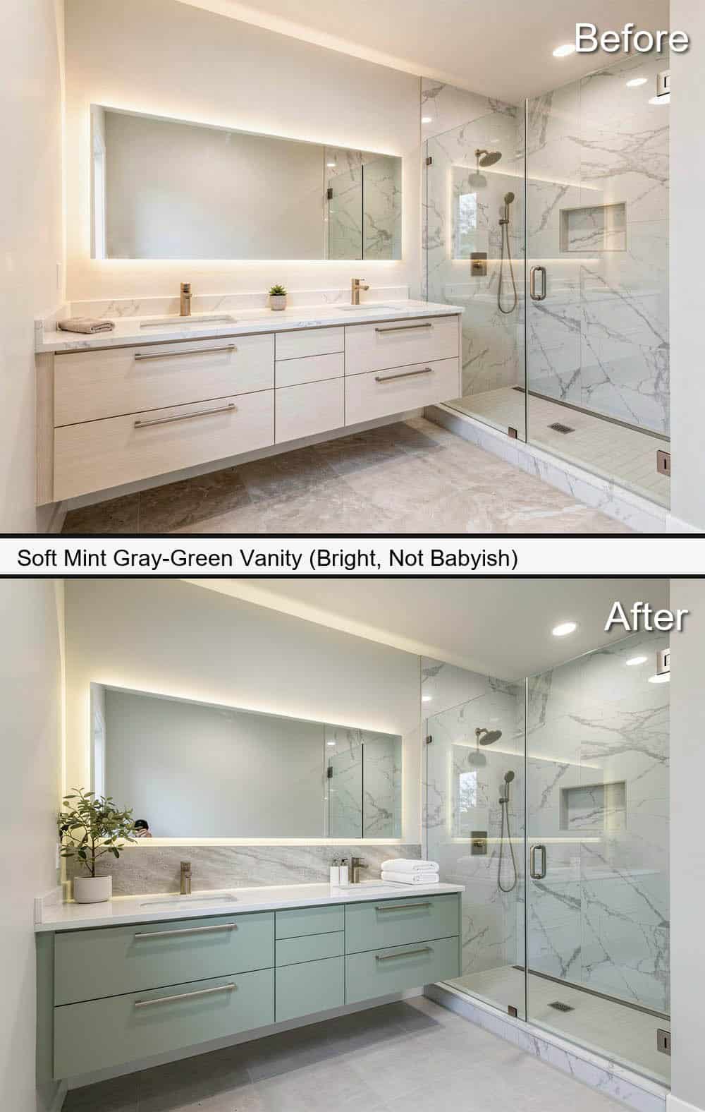 Soft Mint Gray-Green Vanity