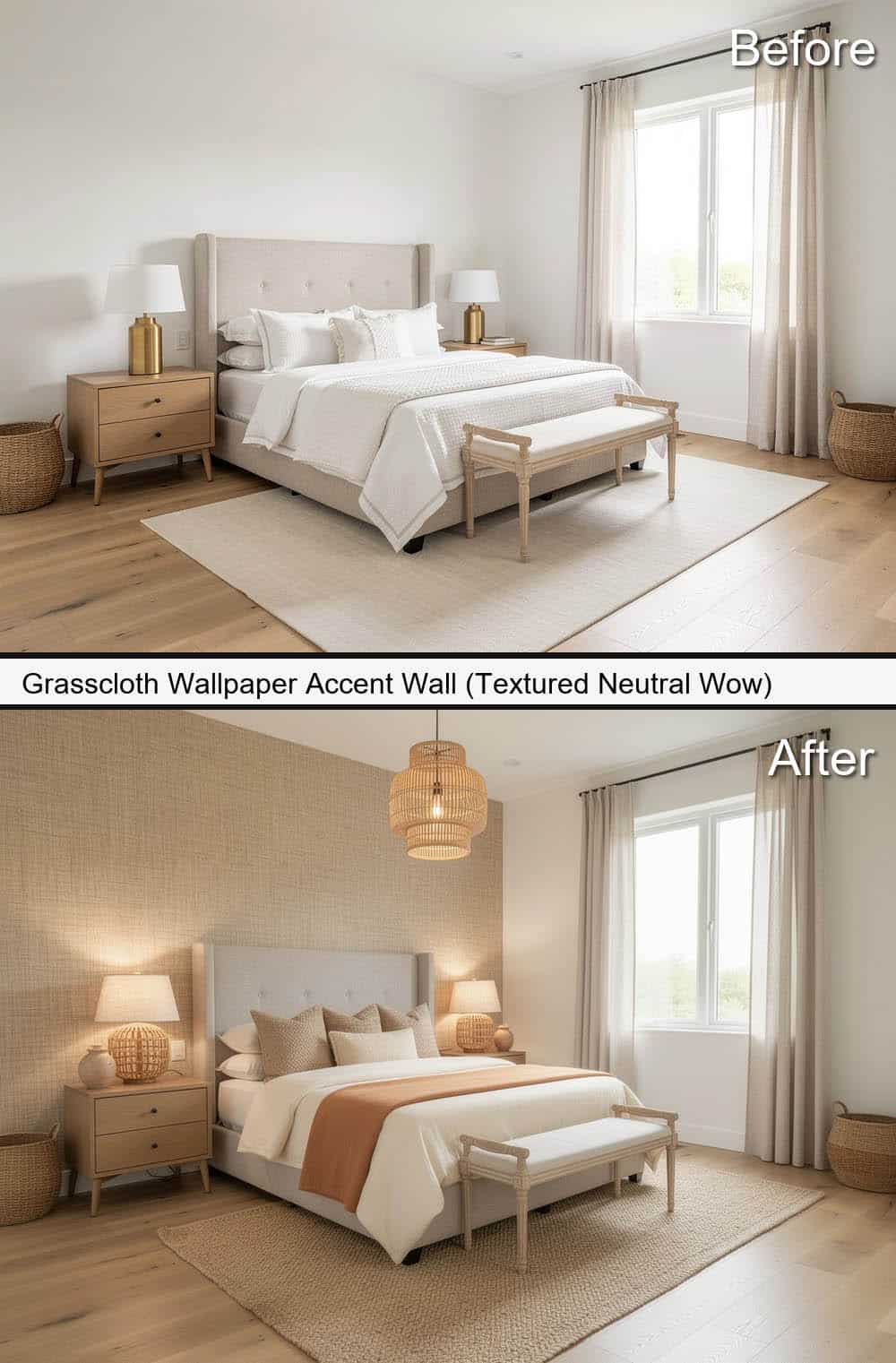 Grasscloth Wallpaper Accent-Wall (Textured Neutral Wow)&nbsp;