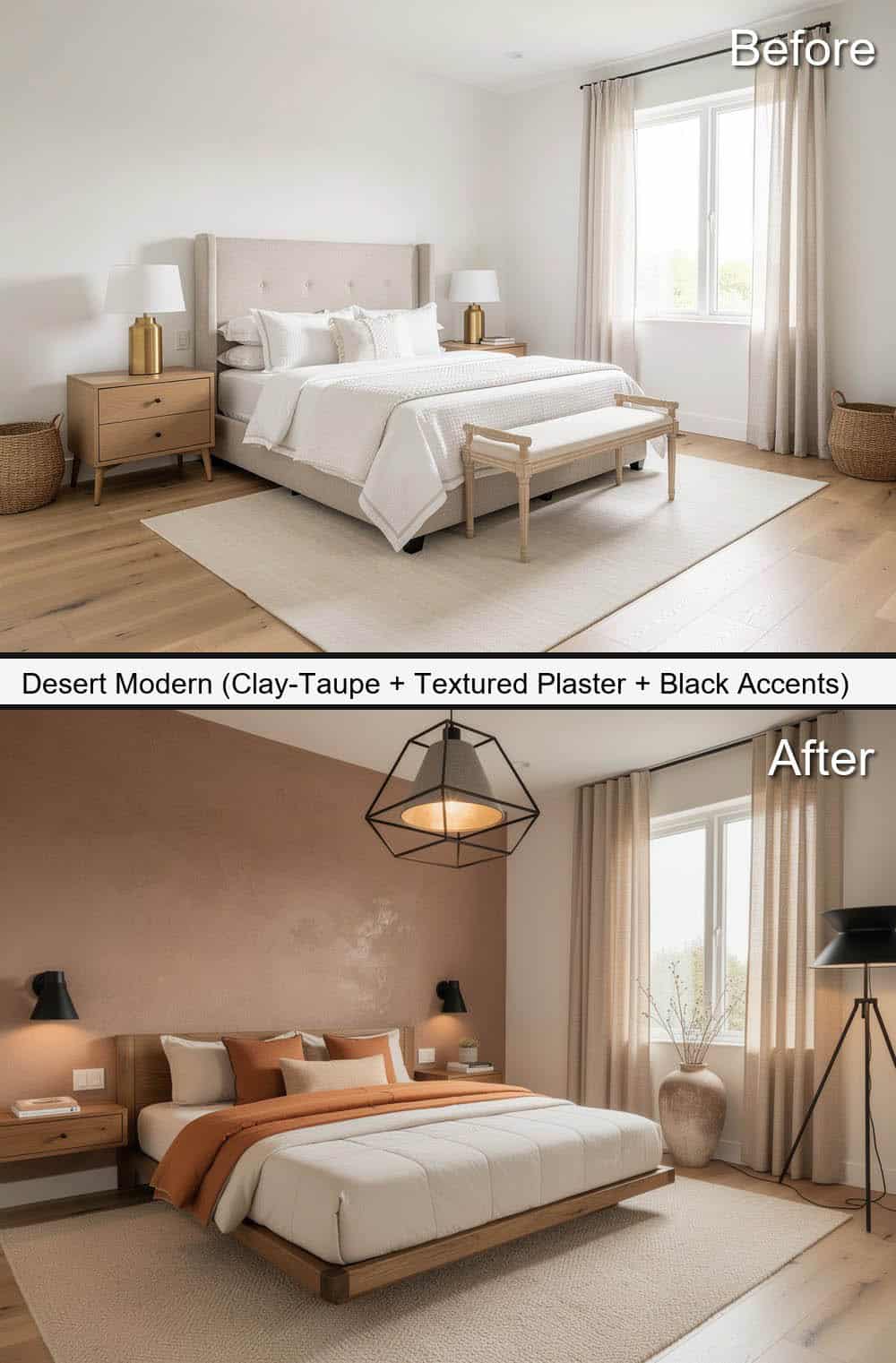 Desert Modern (Clay-Taupe + Textured Plaster + Black Accents)&nbsp;