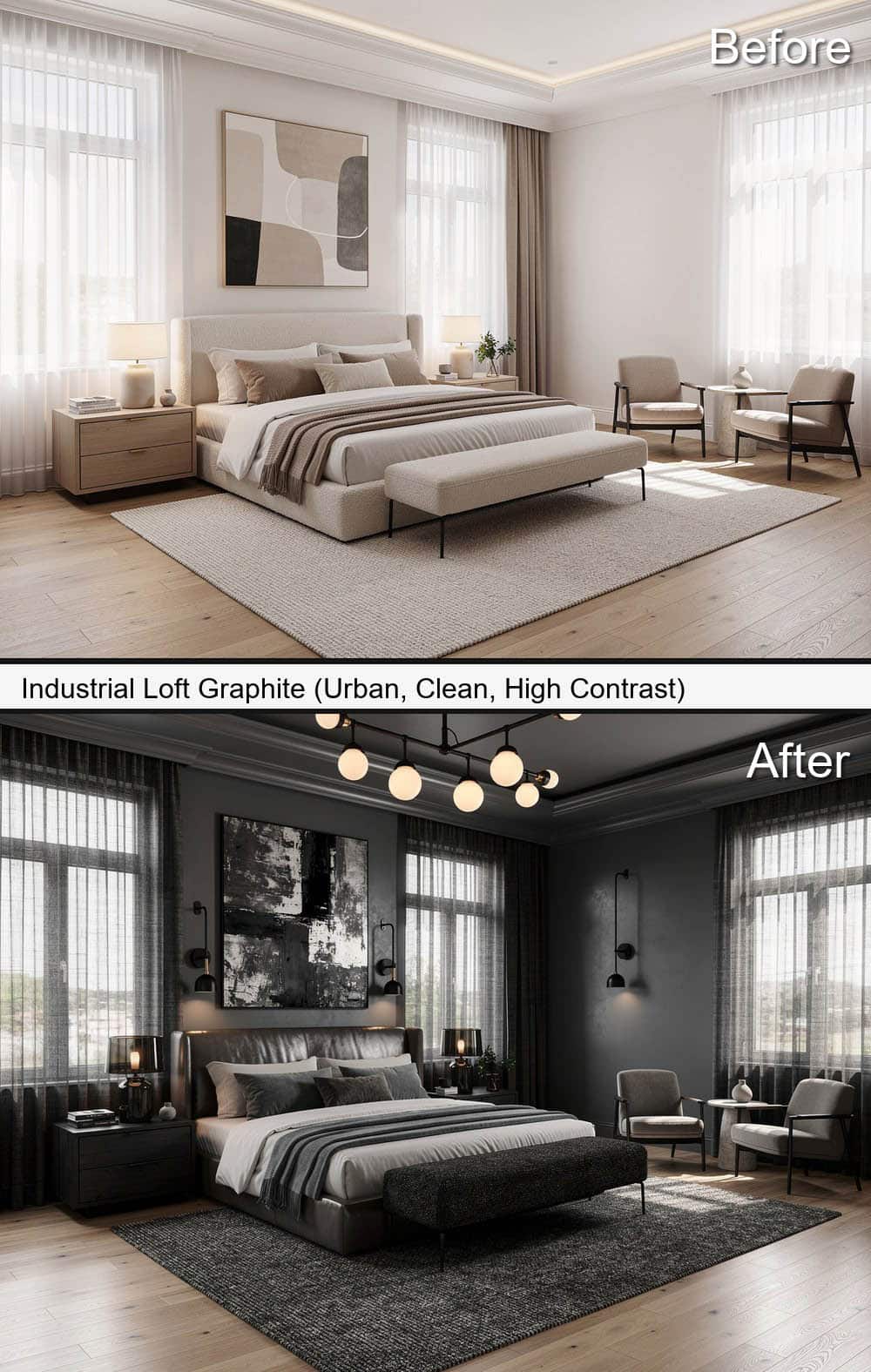 Industrial Loft Graphite (Urban & High-Contrast)