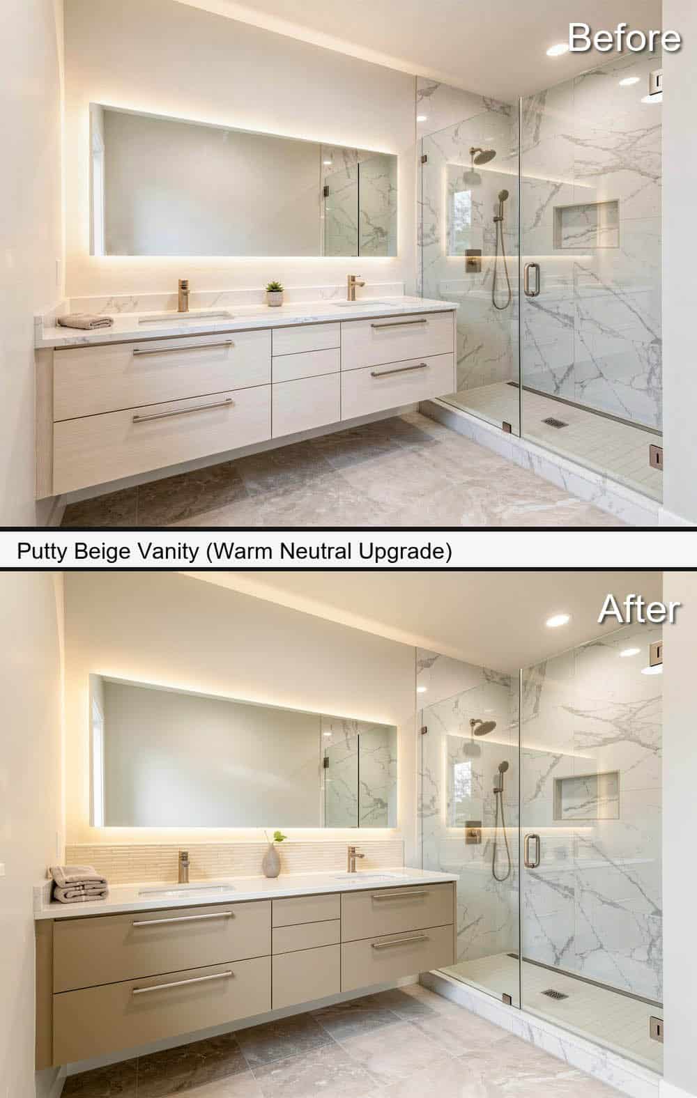 Putty Beige Vanity (Warm Neutral Upgrade)