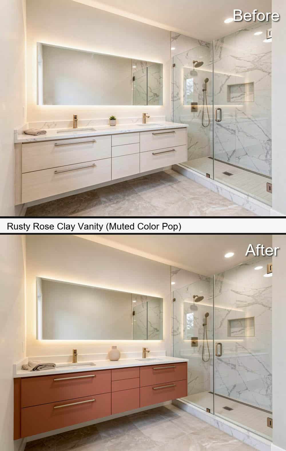 Rusty Rose Clay Vanity (Muted Color Pop)