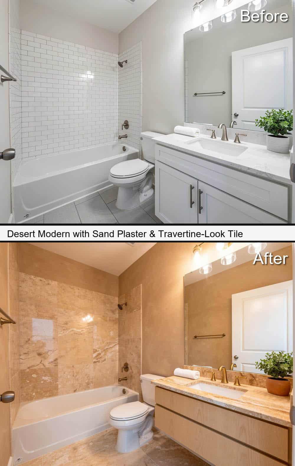 Desert Modern with Sand Plaster & Travertine-Look Tile