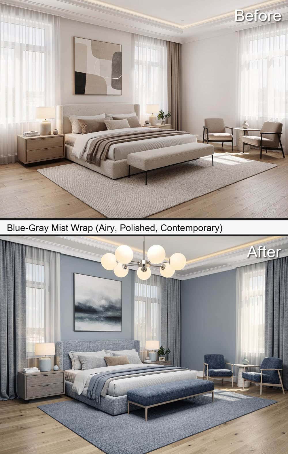 Blue-Gray Mist Wrap (Polished & Contemporary)