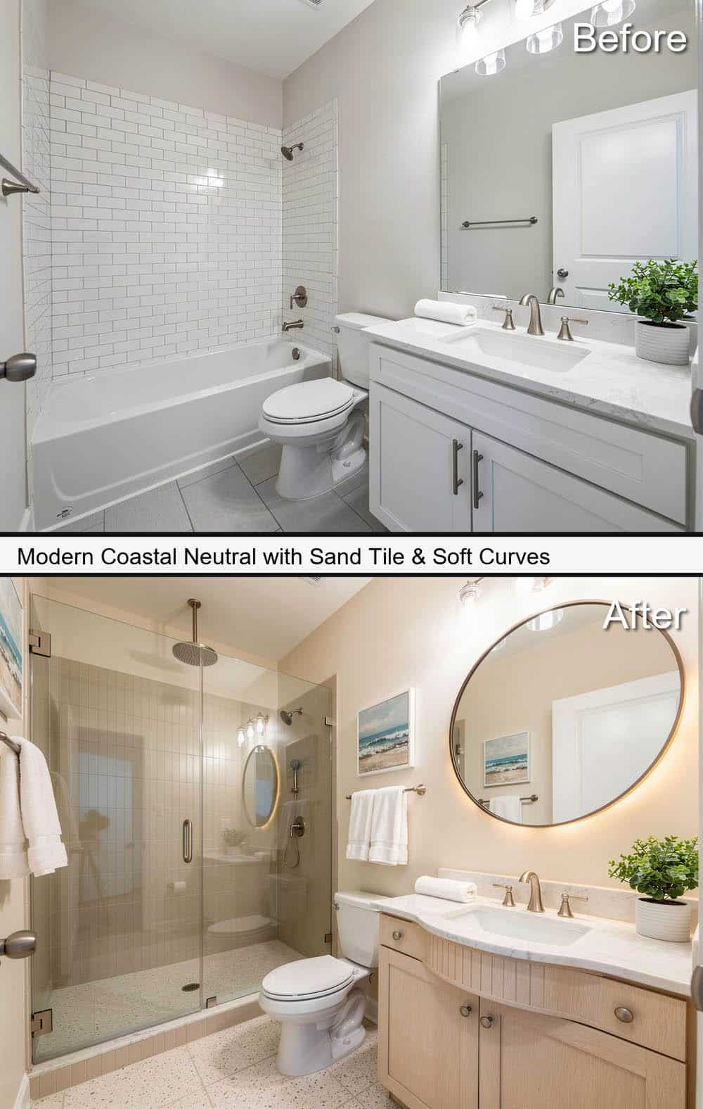 Modern Coastal Neutral with Sand Tile & Soft Curves