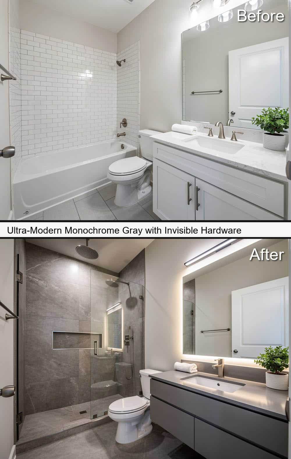 Ultra-Modern Monochrome Gray with Invisible Hardware