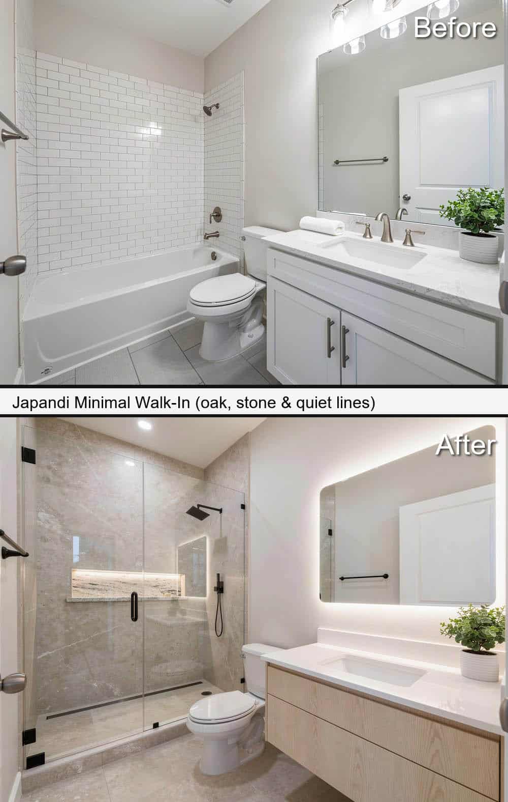Japandi Minimal Walk-In with Oak, Stone & Quiet Lines
