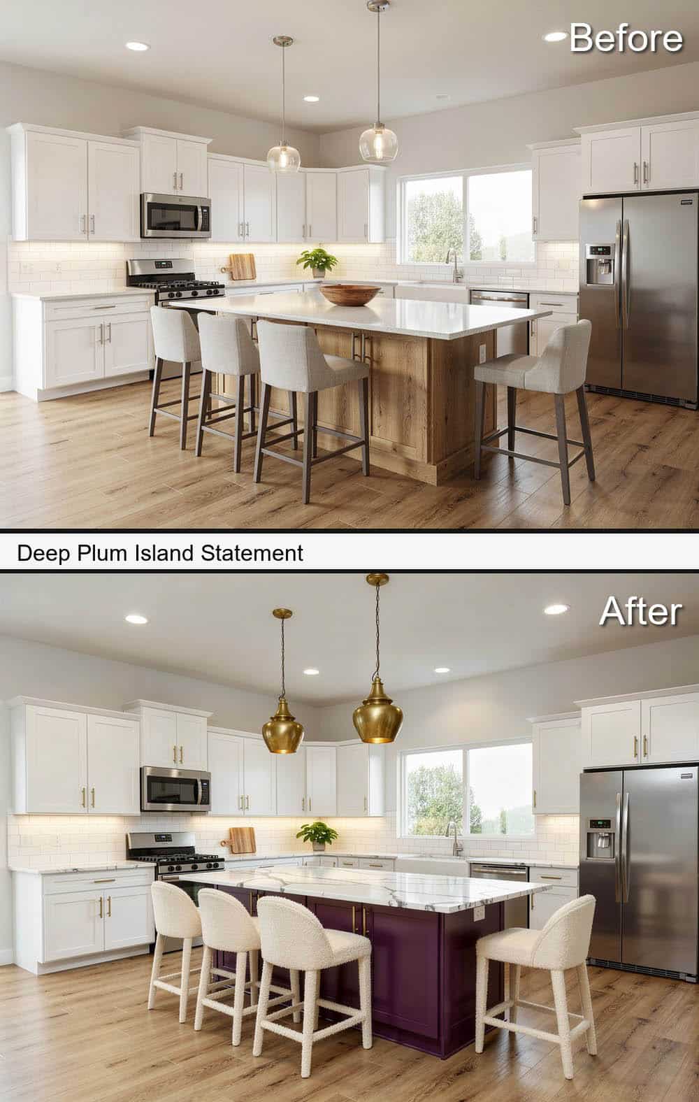 Deep Plum Island Statement&nbsp;Piece with Gold Pendants