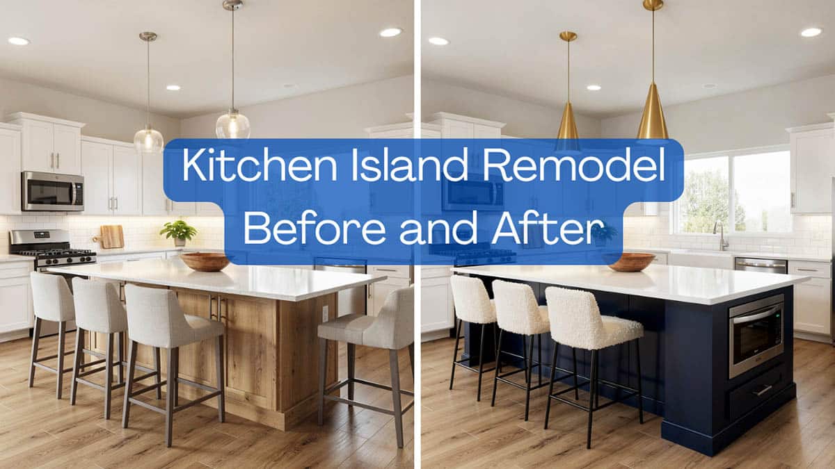 Kitchen island remodel before and after