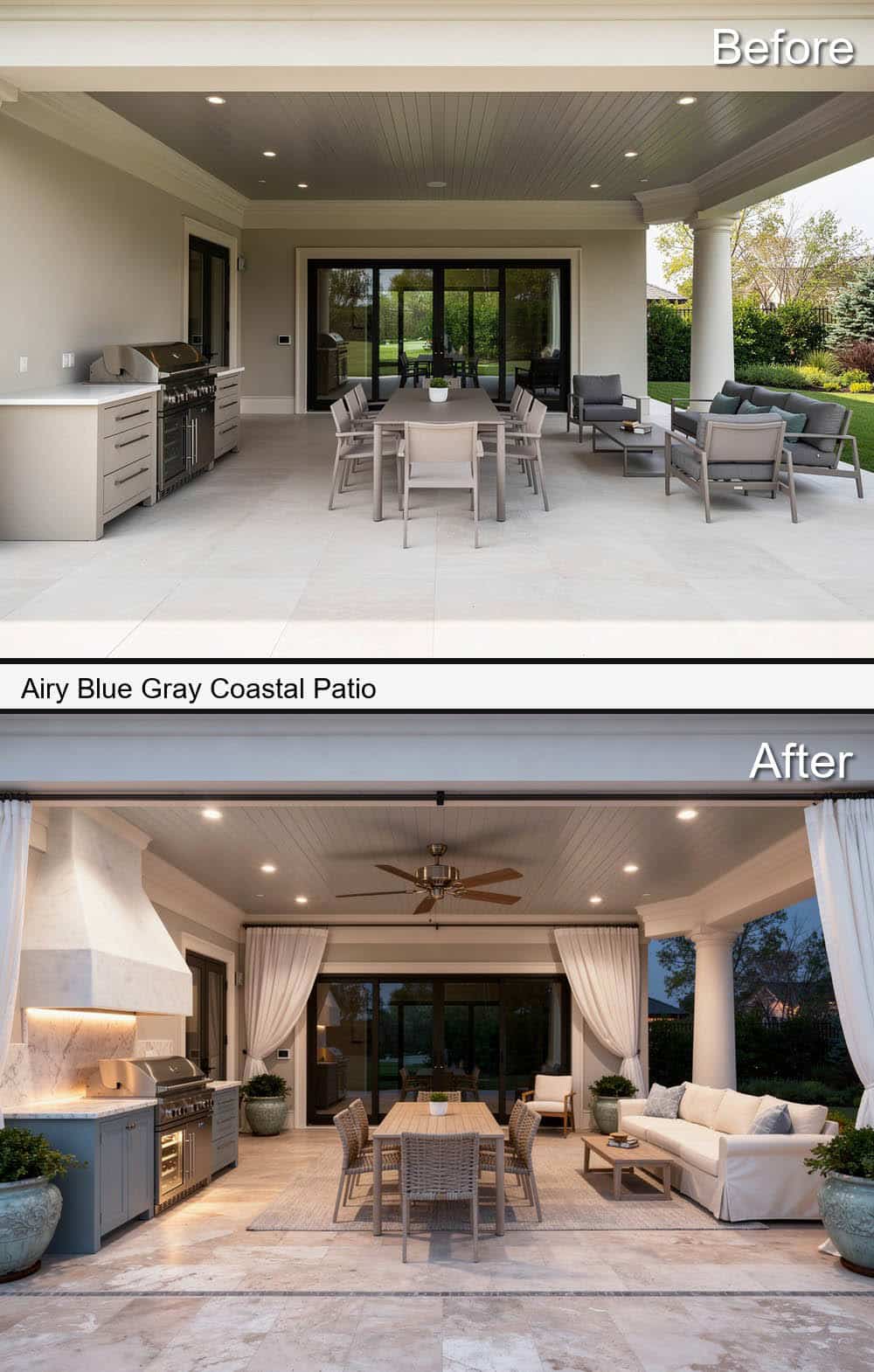Airy Blue Gray Coastal Patio