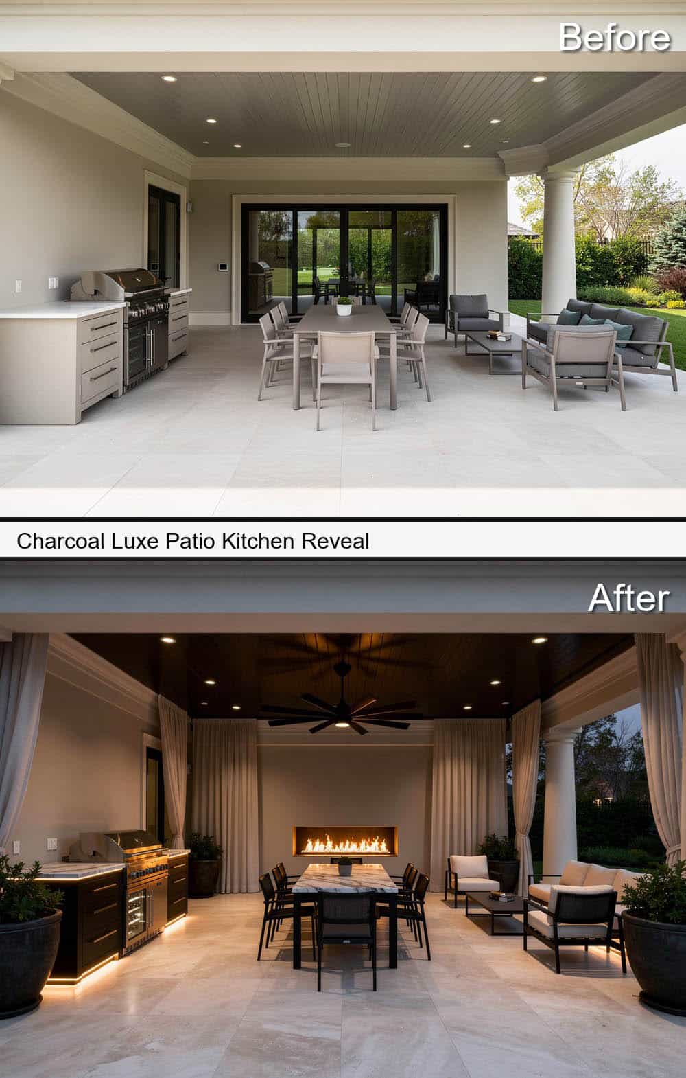 Charcoal Luxe Patio Kitchen Reveal