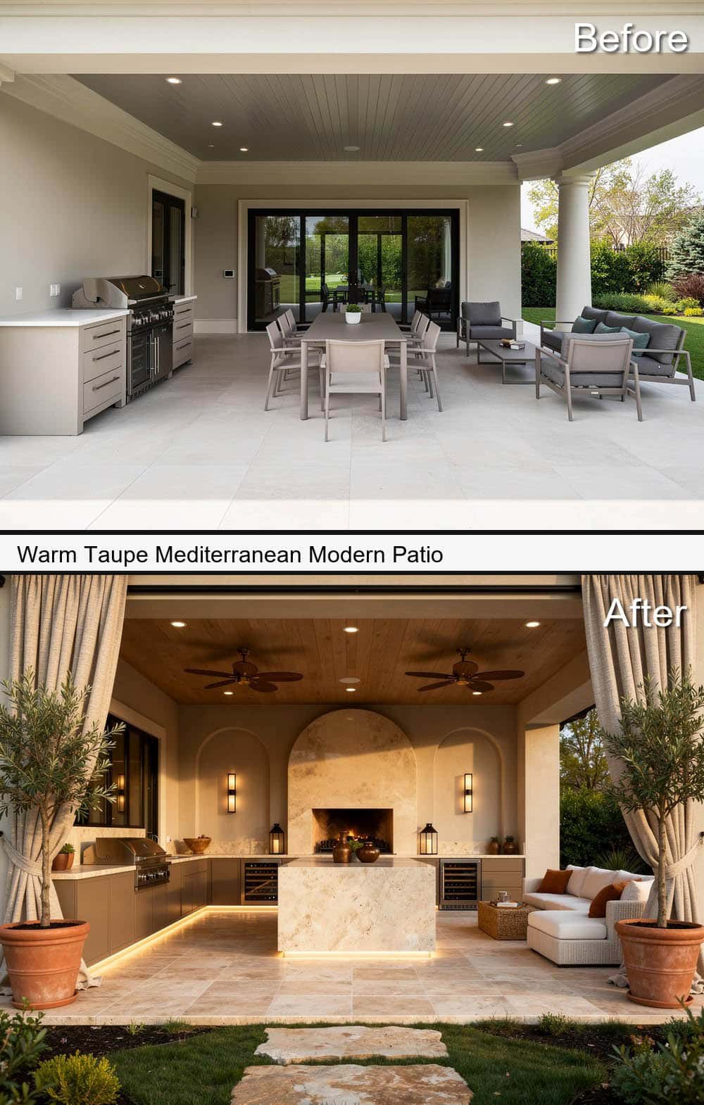 Warm Taupe Mediterranean Modern Patio
