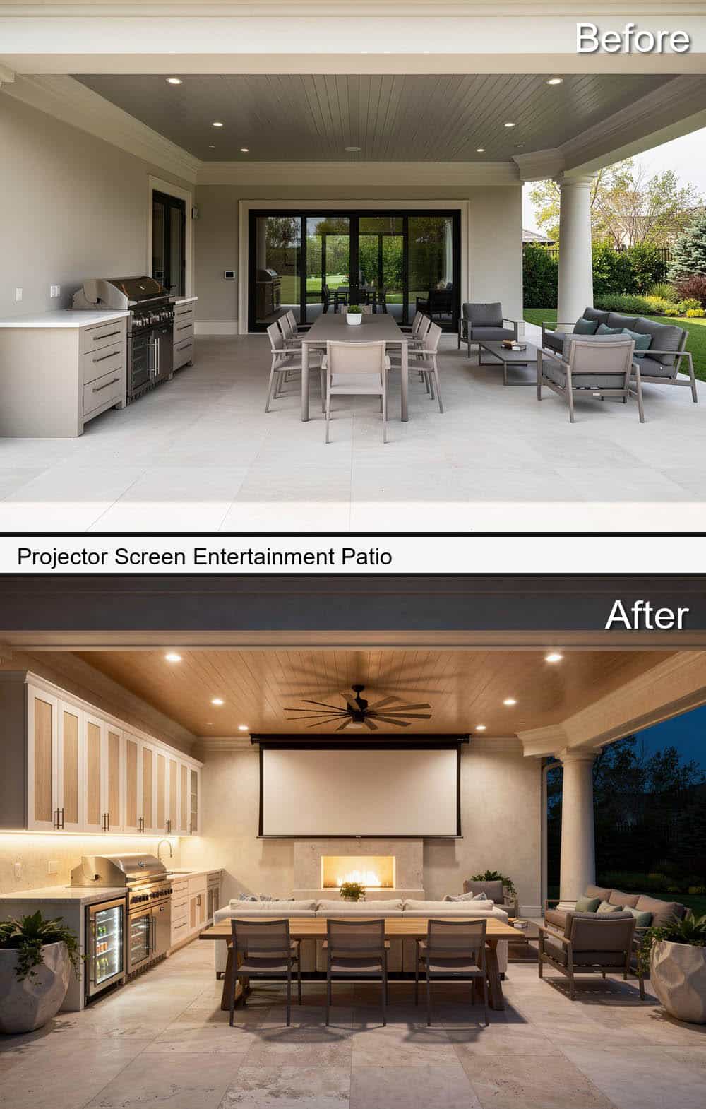 Projector Screen Entertainment Patio