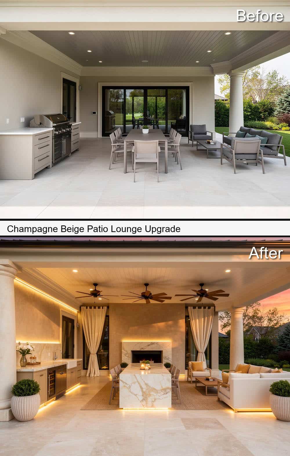 Champagne Beige Patio Lounge Upgrade
