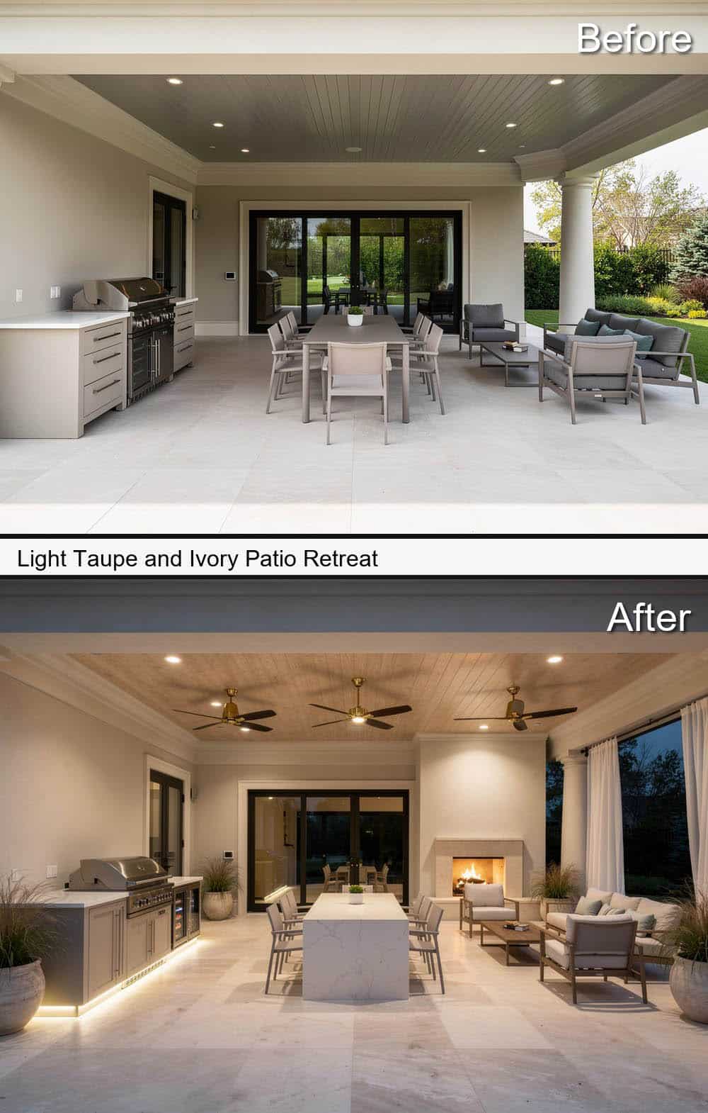 Light Taupe and Ivory Patio Retreat