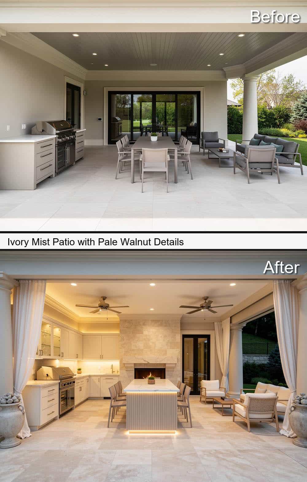 Ivory Mist Patio with Pale Walnut Details