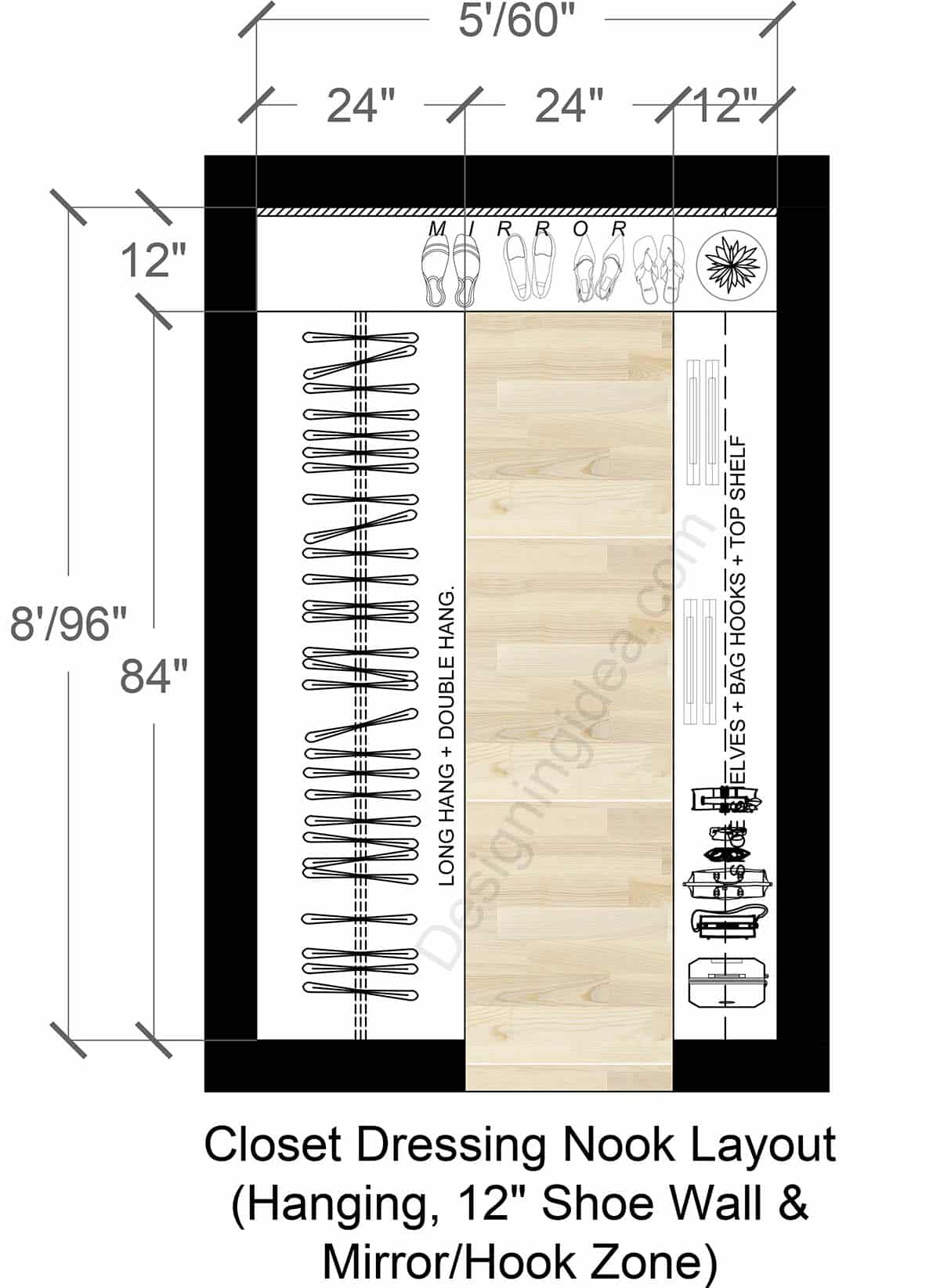 Closet Dressing Nook Layout