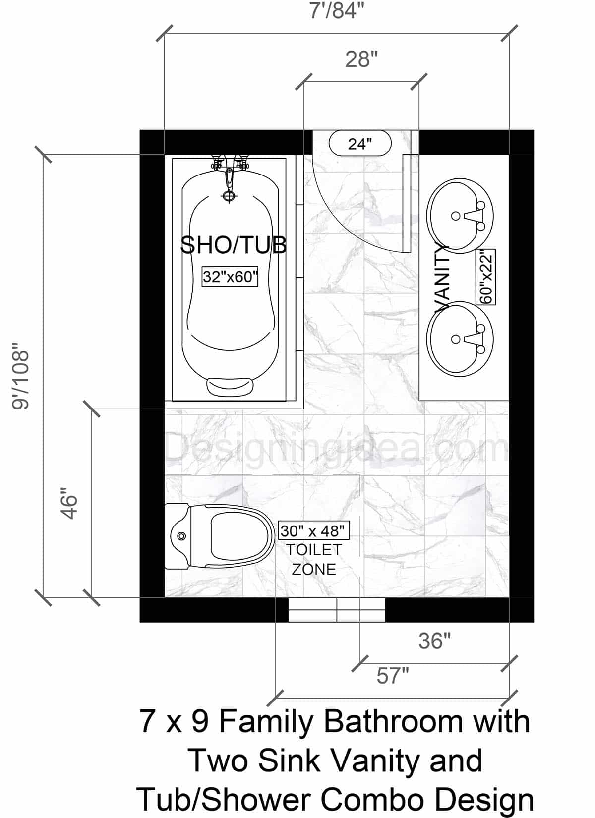 Small Bathroom with Double Vanity Layouts