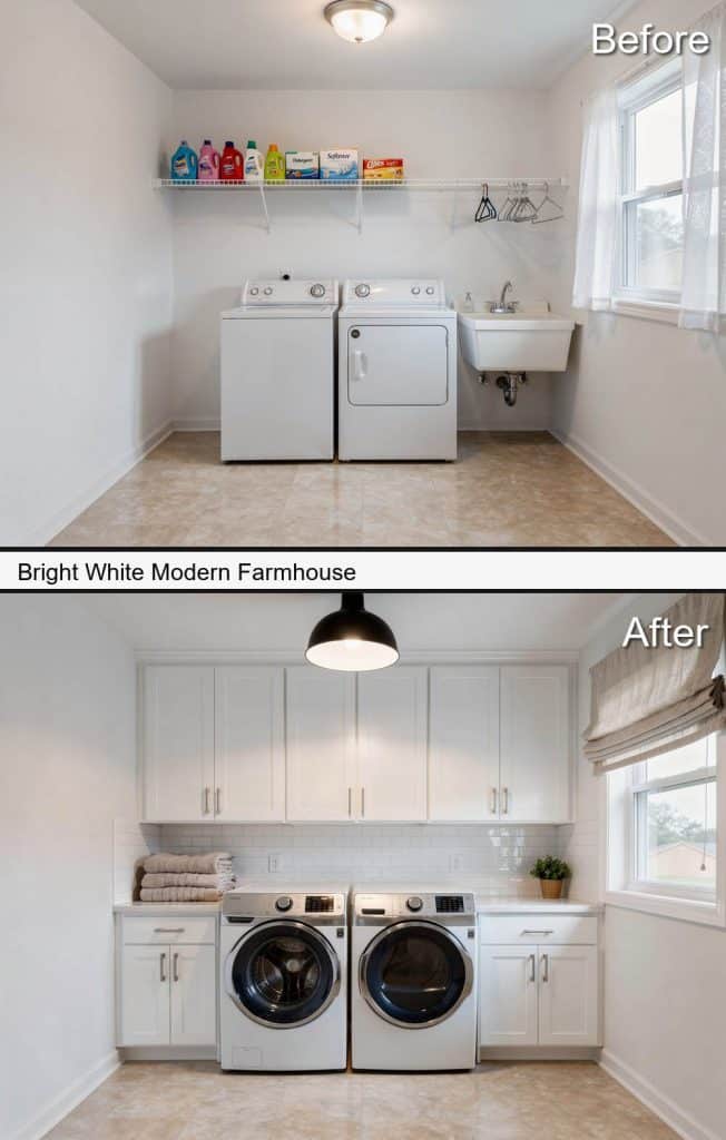 Laundry Room Makeover Before and After: 39 AI Design Transformations