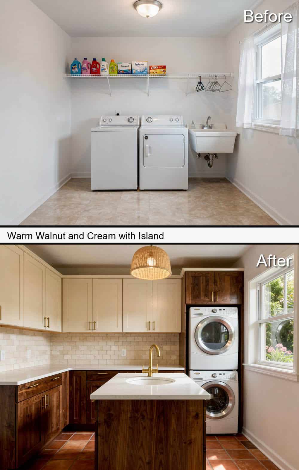 Warm Walnut and Cream with Island