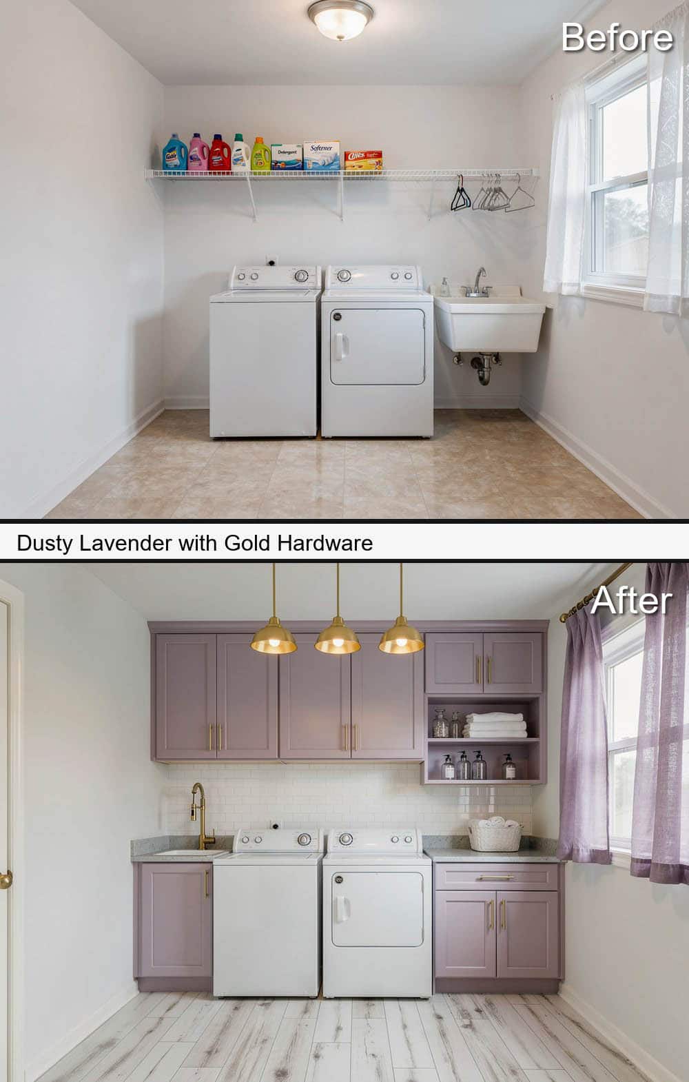 Dusty Lavender with Gold Hardware