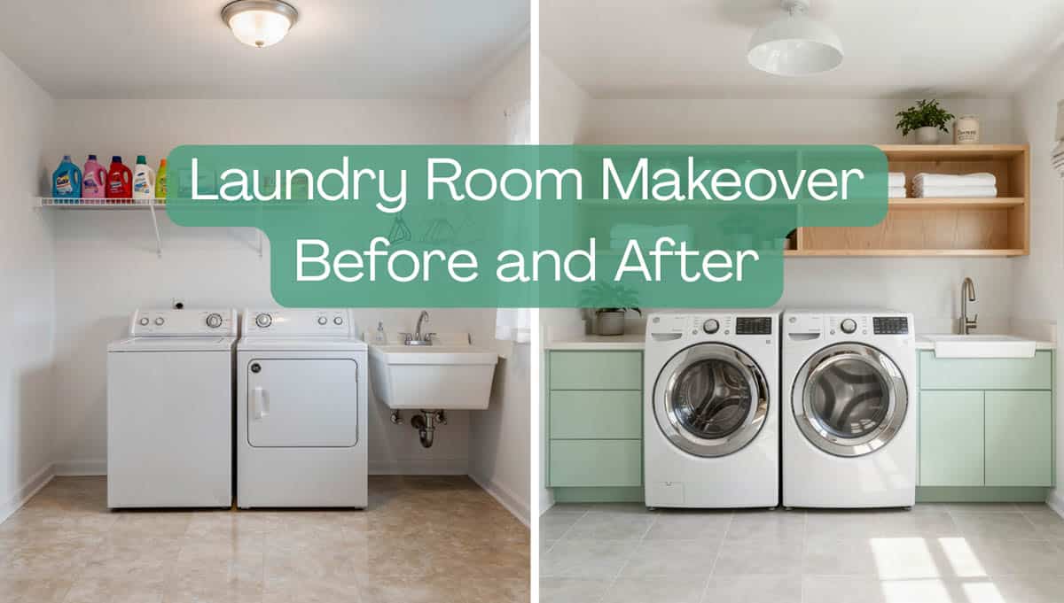 Laundry room makeover before and after