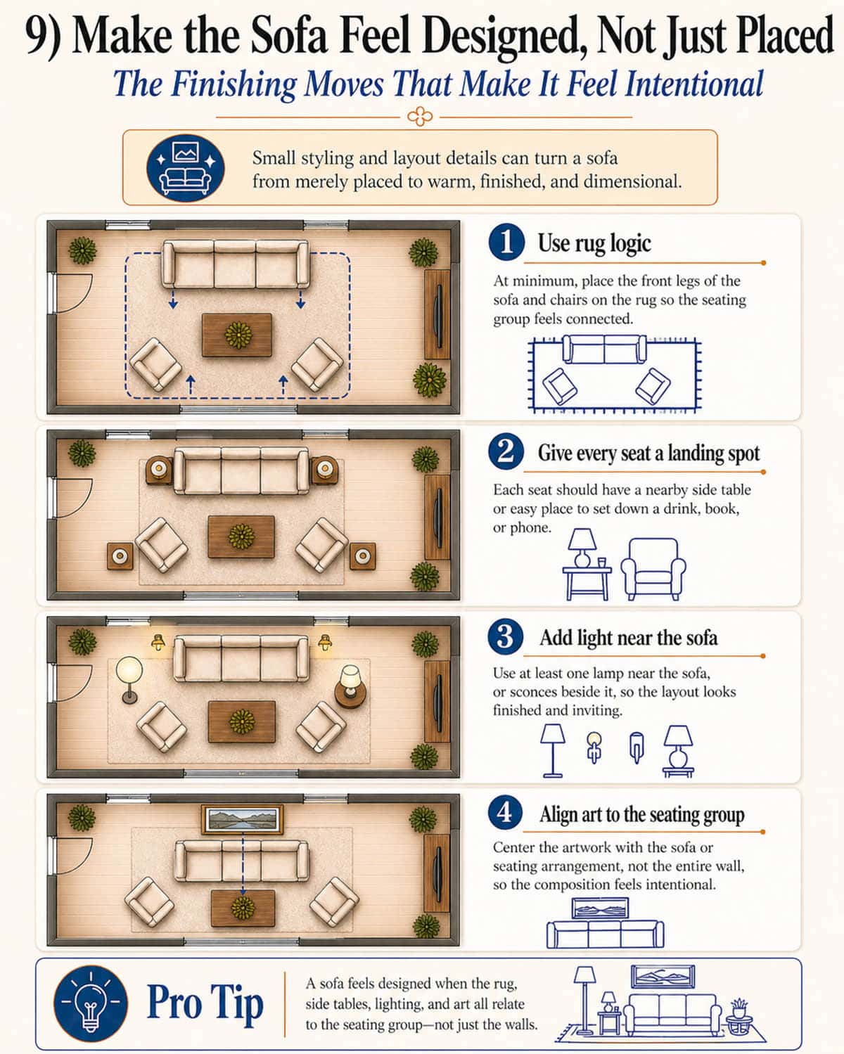 Make the sofa feel more designed