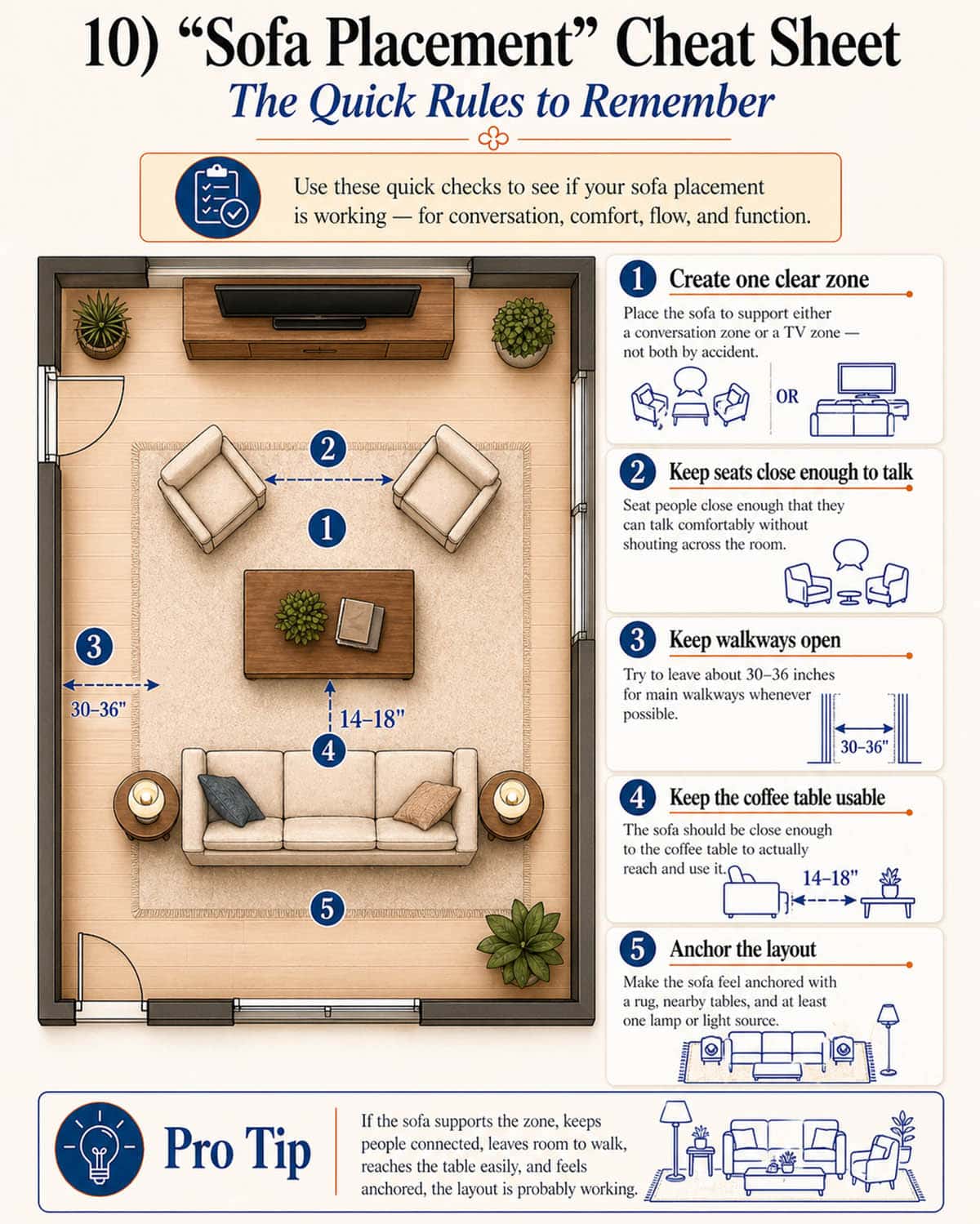 Sofa placement cheat sheet