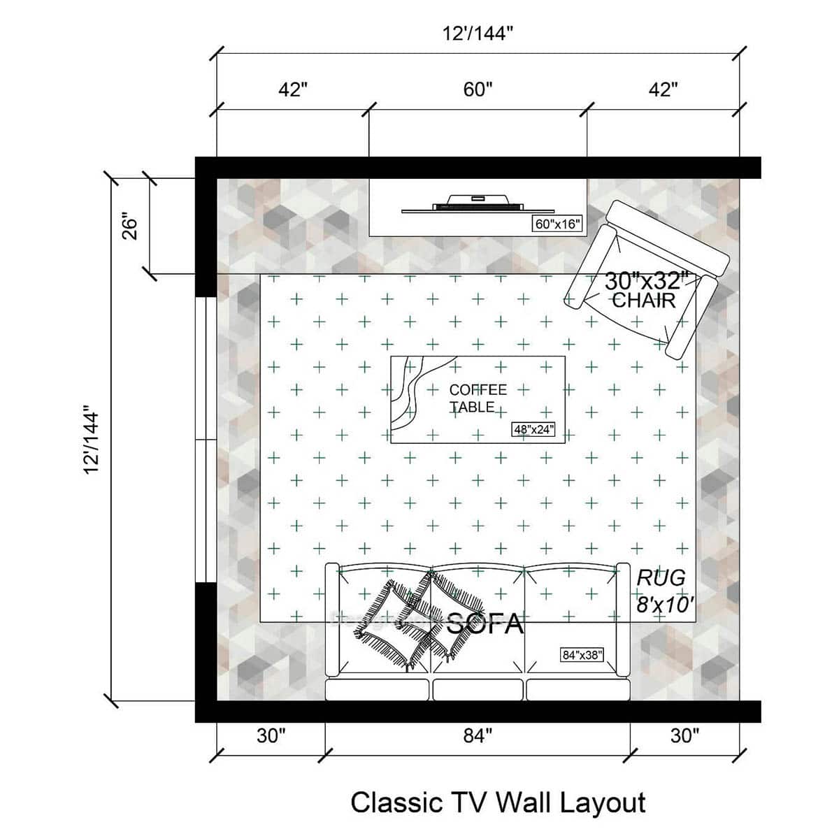 Classic TV Wall Layout
