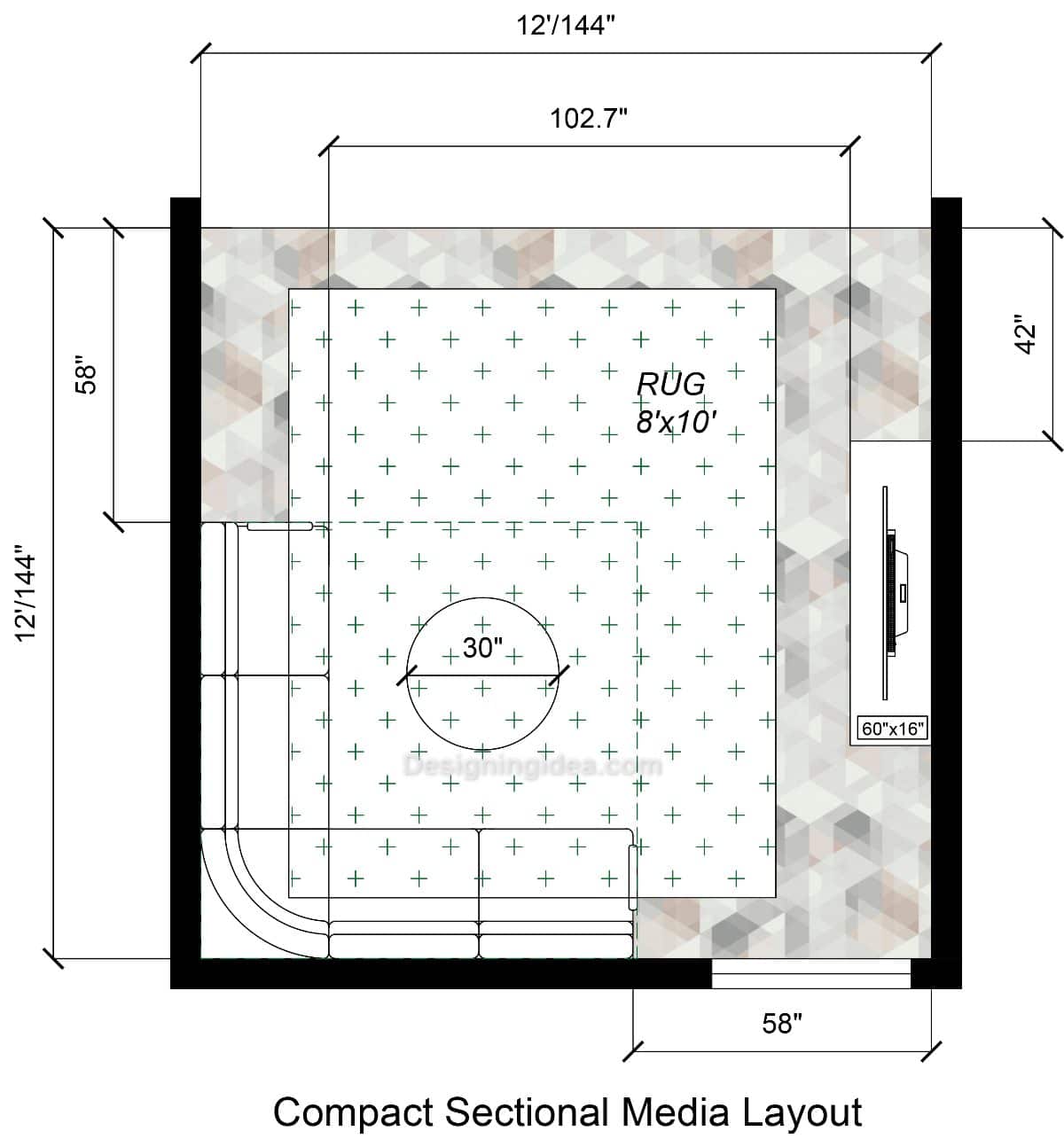 Compact Sectional Media Layout