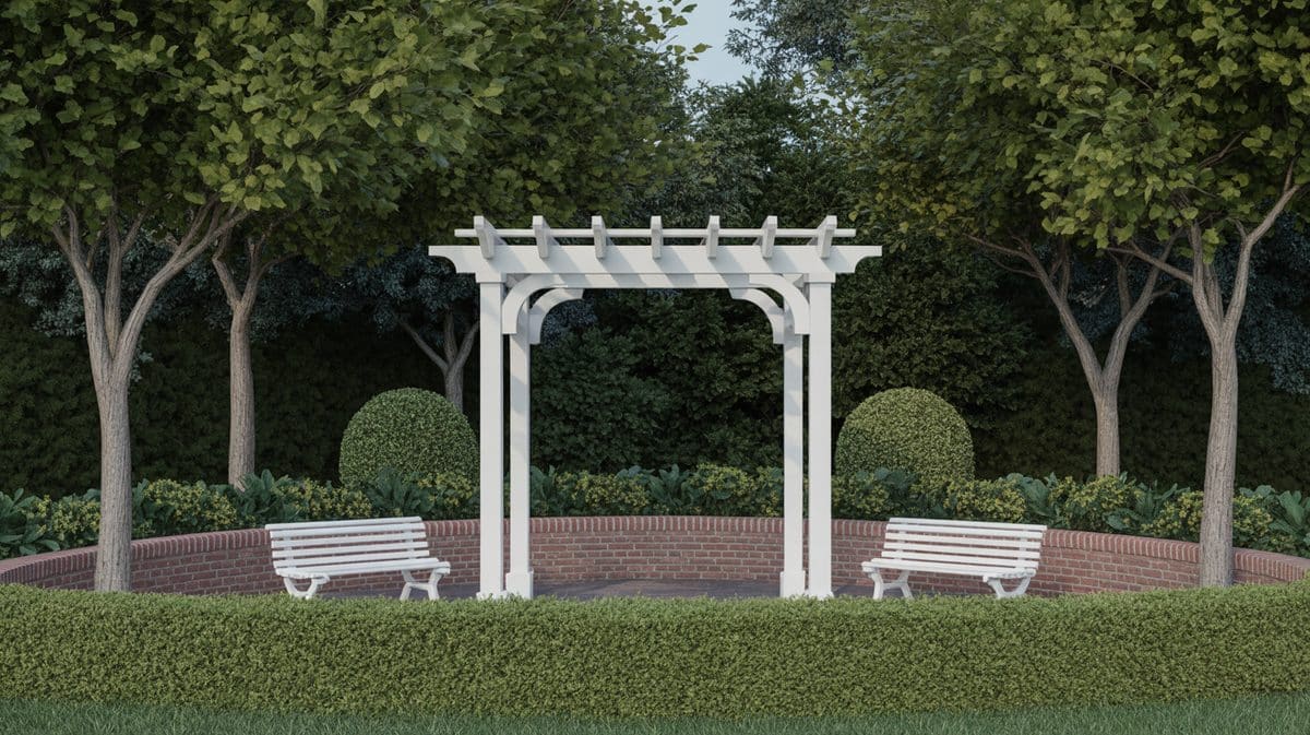 Cedar Pergola Sunny Deck Rattan Chairs Garden Hot Tub Backyard