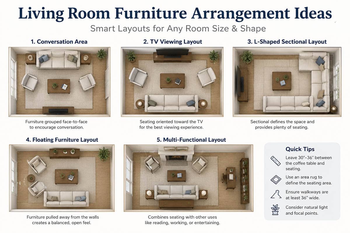 Popular living room furniture arrangements