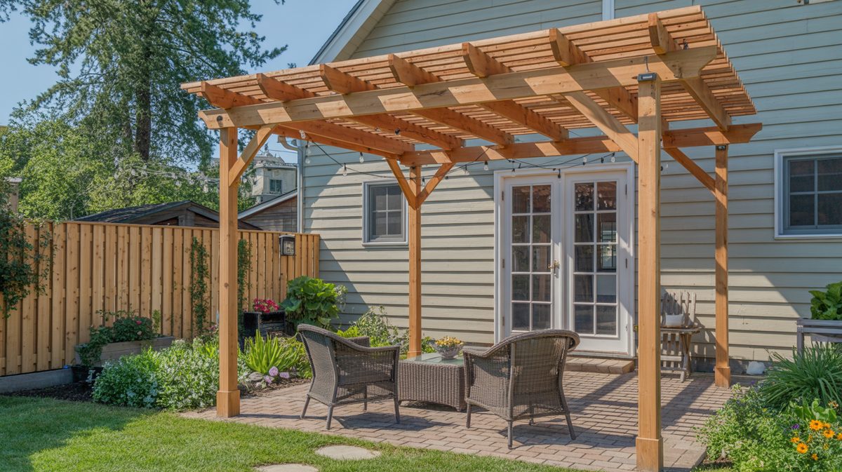 Rustic Wood Pergola Outdoor Kitchen Bar Stone Fireplace Travertine