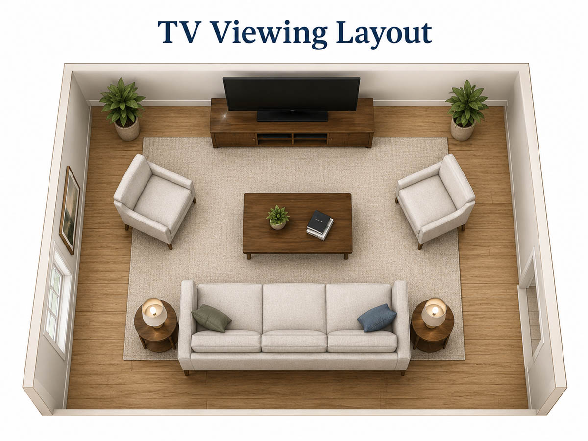 TV viewing layout