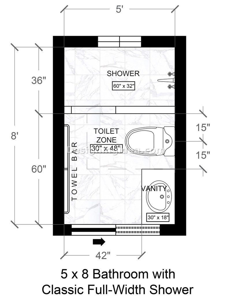 5x8 bathroom with walk in shower layouts classic full width shower