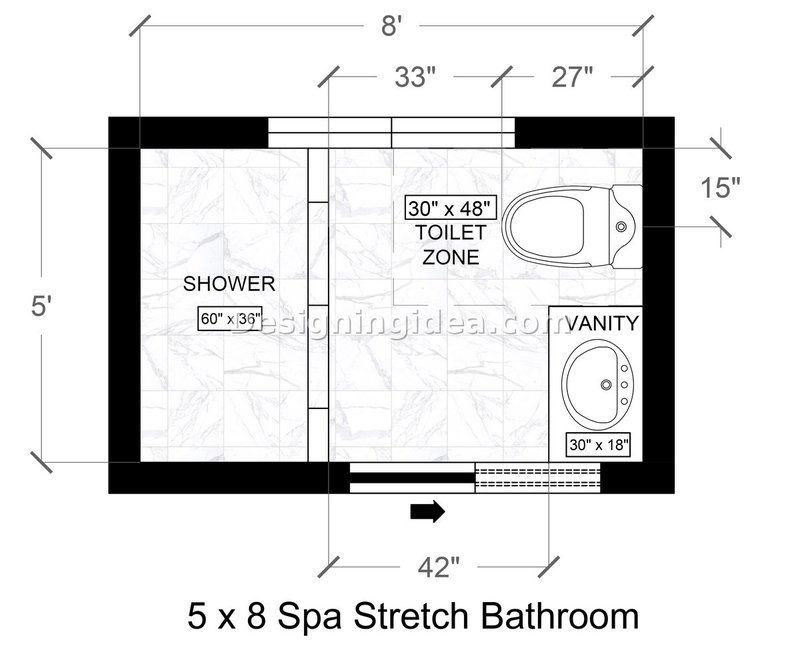 5x8 bath with walk in shower layouts spa stretch bathroom