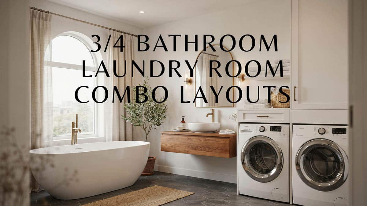 3/4 Bathroom Laundry Room Combo Layouts