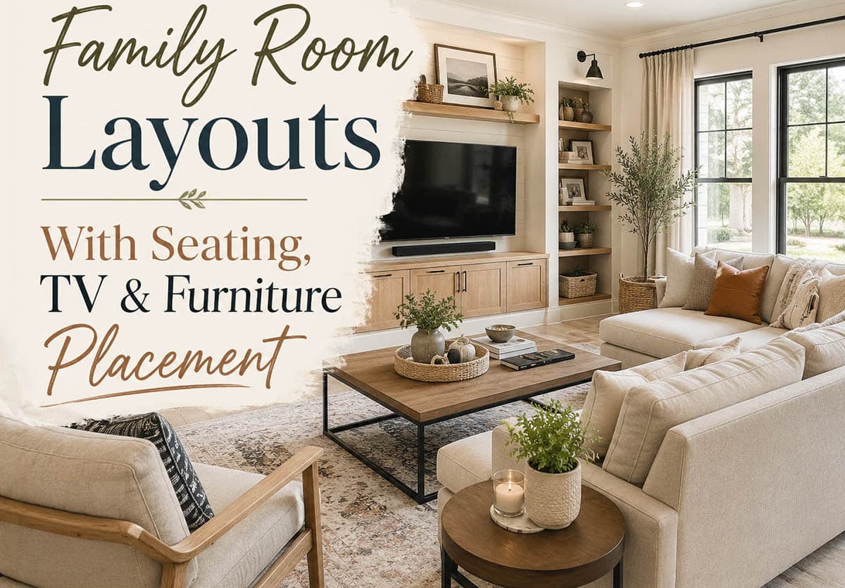 Family room layouts with seating