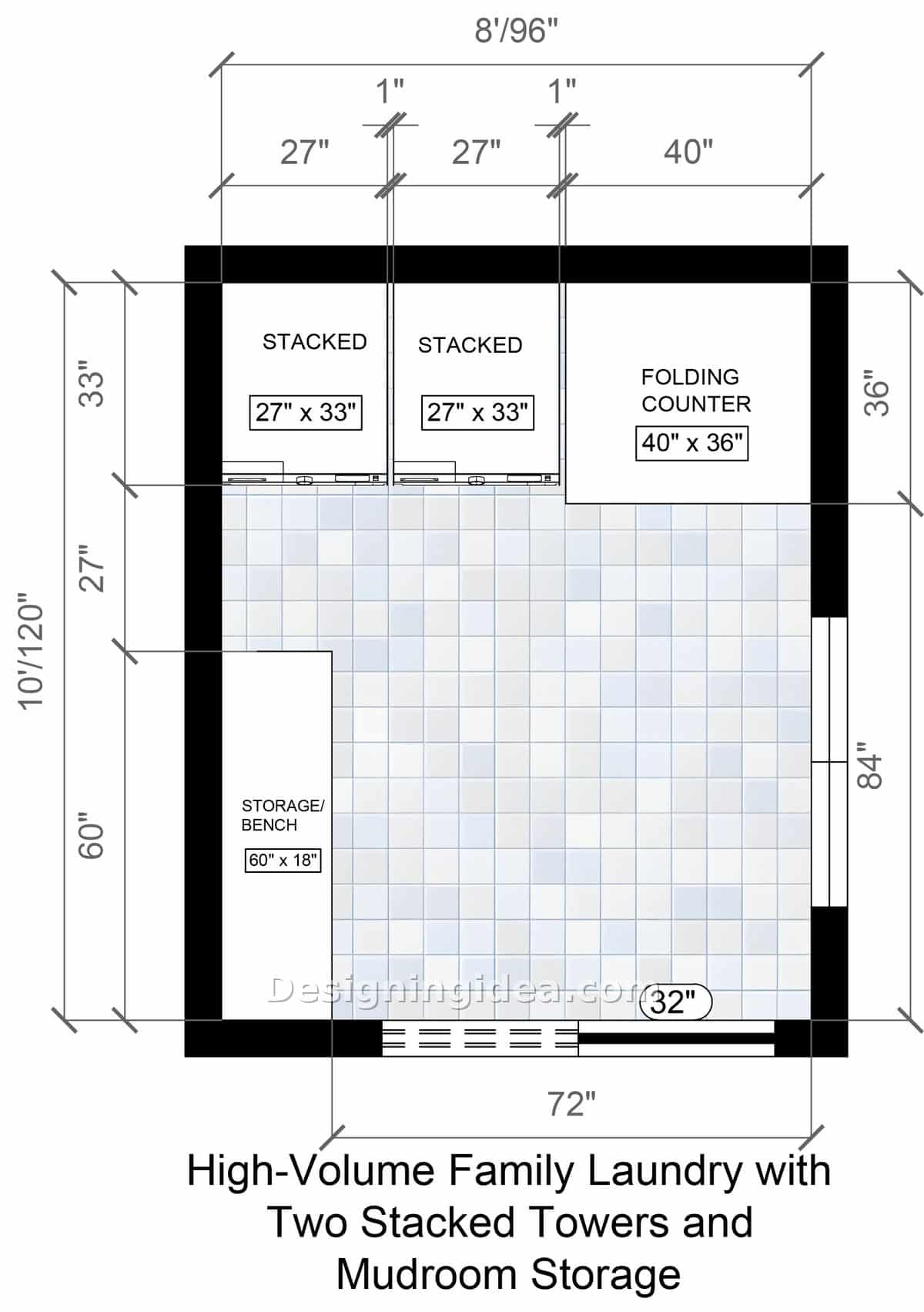 8x10 laundry room layouts high volume family laundry with two stacked towers and mudroom storage