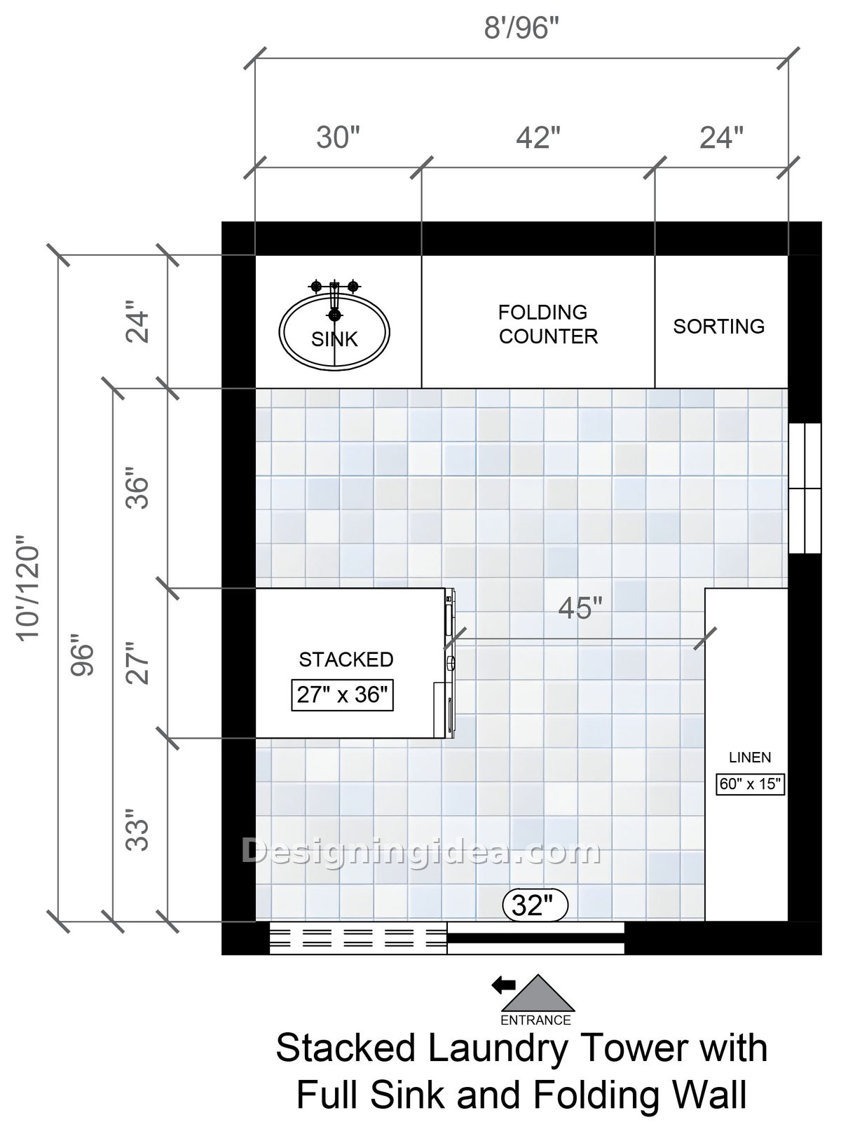 8x10 laundry room layouts stacked laundry tower with full sink and folding wall
