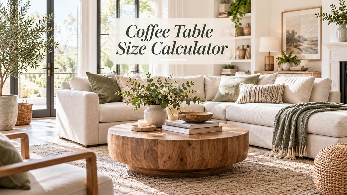 Coffee table size calculator