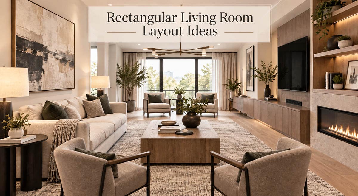 Rectangular living room layout ideas
