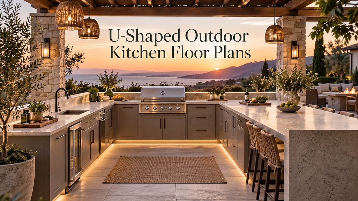 U-Shaped Outdoor Kitchen Floor Plans